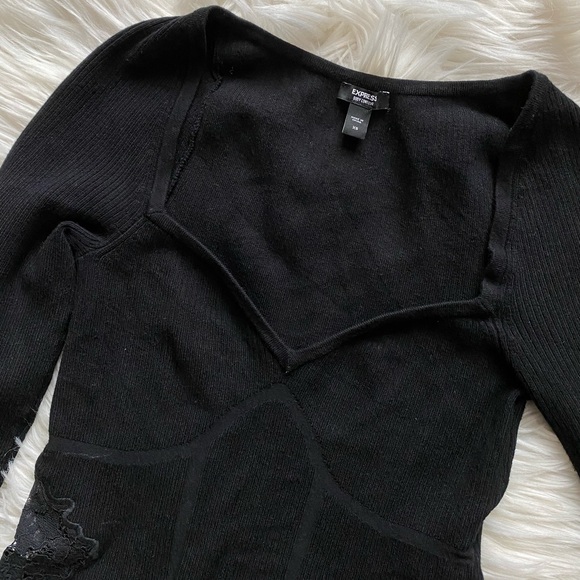 EXPRESS body contour lace pierced sweater - Picture 4 of 8